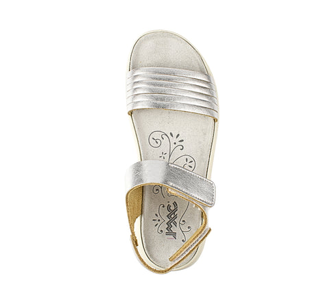 Sandale casual, dama, IMAC, 757081 argintiu, piele naturala